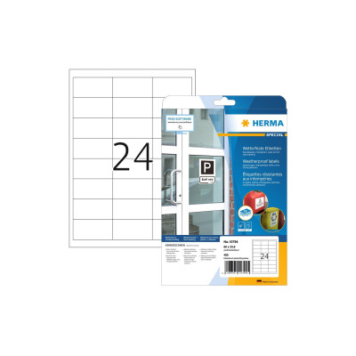HERMA Outdoor-Etiketten 66 x 33.8 mm, 20 Blatt HERMA Outdoor-Etiketten 66 x 33.8 mm, 20 Blatt