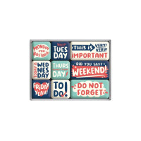 Nostalgic Art Magnet-Set Happy Week 1 Stück, Mehrfarbig