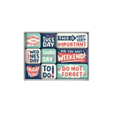 Nostalgic Art Magnet-Set Happy Week 1 Stück, Mehrfarbig