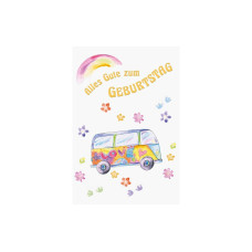 ABC Geburtstagskarte Hippiebus B6