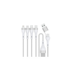 4smarts USB-Ladekabel USB-C/A Multi-Ladekabel 4in2 1.2 m, Weiss