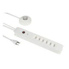 Schönenberger Steckdosenleiste 6 x T13 mit externem Taster, 3 m, Weiss
