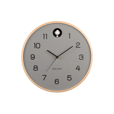 KARLSSON Wanduhr Natural Cuckoo 31.5 cm, Grau