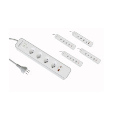 FURBER.power Steckdosenleiste 4 x T13, USB-C, USB-A, 5 Stück FURBER.power Steckdosenleiste 4 x T13, USB-C, USB-A, 5 Stück