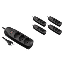 FURBER.power Steckdosenleiste 3x T13 mit Schalter, 5 Stück FURBER.power Steckdosenleiste 3x T13 mit Schalter, 5 Stück