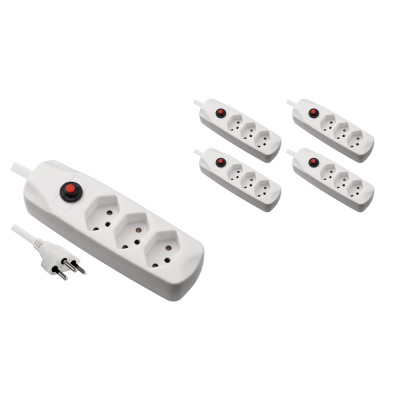 FURBER.power Steckdosenleiste mit Überlastschutz 3x T13, 5 Stück, Weiss FURBER.power Steckdosenleiste mit Überlastschutz 3x T13, 5 Stück, Weiss