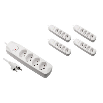FURBER.power Steckdosenleiste 4x T13 mit Schalter, 5 Stück, Weiss FURBER.power Steckdosenleiste 4x T13 mit Schalter, 5 Stück, Weiss