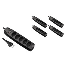 FURBER.power Steckdosenleiste 5x T13 mit Schalter, 5 Stück