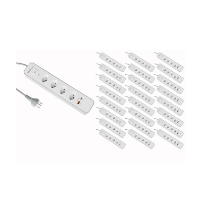 FURBER.power Steckdosenleiste 4 x T13, USB-C, USB-A, 25 Stück FURBER.power Steckdosenleiste 4 x T13, USB-C, USB-A, 25 Stück