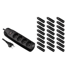 FURBER.power Steckdosenleiste 4x T13 mit Schalter, 25 Stück FURBER.power Steckdosenleiste 4x T13 mit Schalter, 25 Stück