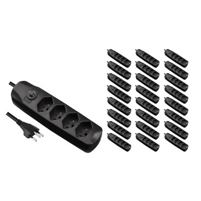 FURBER.power Steckdosenleiste mit Überlastschutz 4x T13, 25 Stück FURBER.power Steckdosenleiste mit Überlastschutz 4x T13, 25 Stück