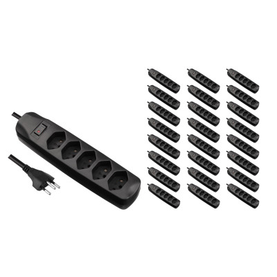 FURBER.power Steckdosenleiste 5x T13 mit Schalter, 25 Stück FURBER.power Steckdosenleiste 5x T13 mit Schalter, 25 Stück