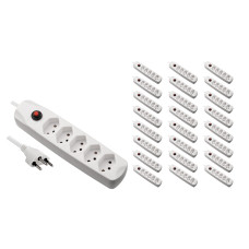 FURBER.power Steckdosenleiste mit Überlastschutz 5x T13, 5 Stück, Weiss