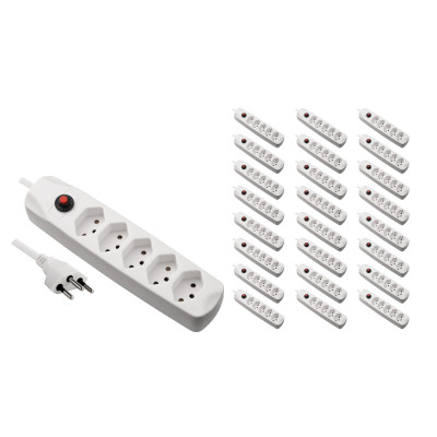 FURBER.power Steckdosenleiste mit Überlastschutz 5x T13, 5 Stück, Weiss FURBER.power Steckdosenleiste mit Überlastschutz 5x T13, 5 Stück, Weiss