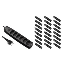 FURBER.power Steckdosenleiste mit Überlastschutz 6x T13, 25 Stück
