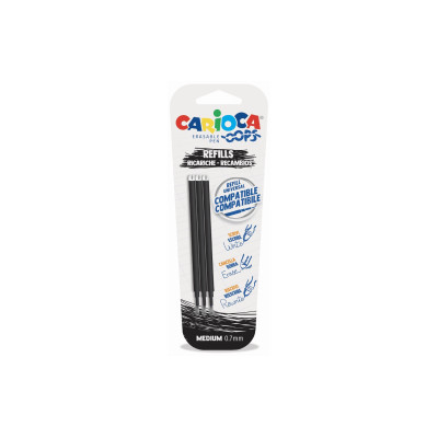 Carioca Schreibmine Roller Oops Schwarz, 3 Stück