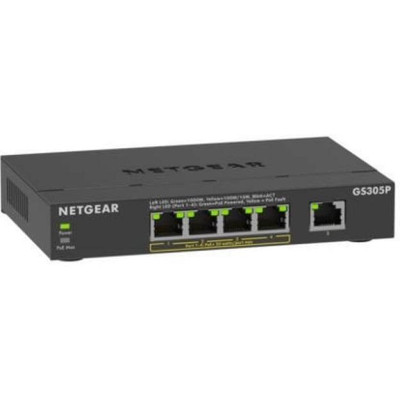 Netgear PoE Switch GS305Pv3 5 Port, PoE Budget: 63 W Netgear PoE Switch GS305Pv3 5 Port, PoE Budget: 63 W