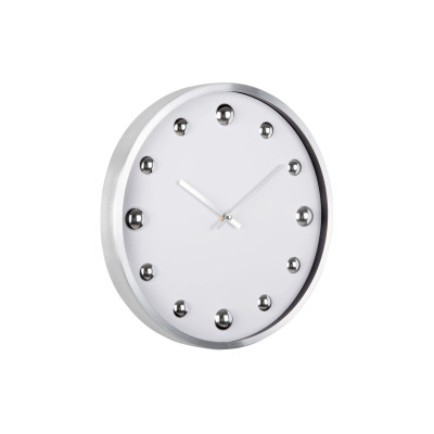 KARLSSON Wanduhr Shiny Dots White / Silver