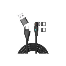 4smarts USB-Kabel C/A 540° Magnetkabel GravityCord 100W 1.8m Schwarz
