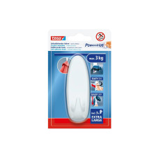 tesa Klebehaken Powerstrips Haken XL Oval Weiss, 3 kg