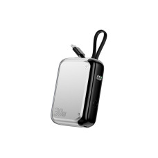 4smarts Powerbank Mit integriertem USB-C Kabel 10000 mAh, Silber