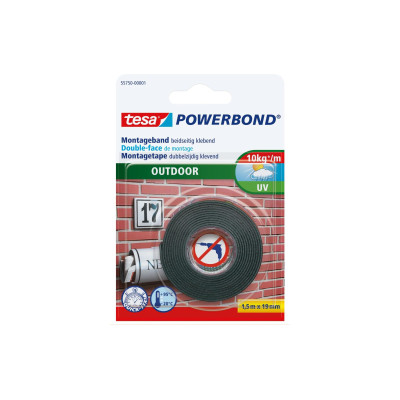 tesa Montageband Powerbond Outdoor ohne Bohren - 1.5m x 19 mm tesa Montageband Powerbond Outdoor ohne Bohren - 1.5m x 19 mm