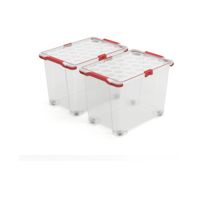 Rotho Aufbewahrungsbox EVO TOTAL Transparent, 2 tlg.