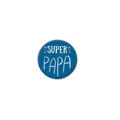 Cart Haftmagnet Super Papa 1 Stück, Blau/Weiss