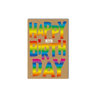 Braun + Company Geburtstagskarte Happy Birthday 38 11.5 x 17 cm