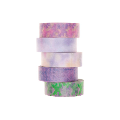Rico Design Washi Tape Transformation 5 Stück, Lila, 10 m
