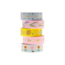 Rico Design Washi Tape Floral 5 Stück, Mehrfarbig, 10 m Rico Design Washi Tape Floral 5 Stück, Mehrfarbig, 10 m