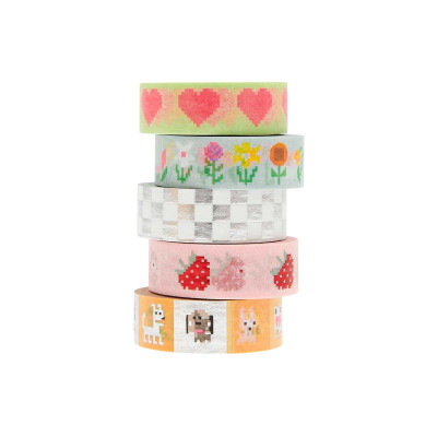 Rico Design Washi Tape Futschikato Pixel 5 Stück, Mehrfarbig, 10 m Rico Design Washi Tape Futschikato Pixel 5 Stück, Mehrfarbig, 10 m
