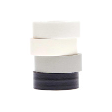 Rico Design Washi Tape 4 Stück, Schwarz/Weiss, 10 m Rico Design Washi Tape 4 Stück, Schwarz/Weiss, 10 m