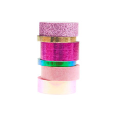 Rico Design Washi Tape 6 Stück, Grün/Rosa, 3/8/10 m Rico Design Washi Tape 6 Stück, Grün/Rosa, 3/8/10 m