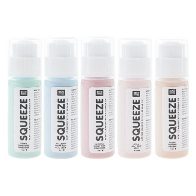 Rico Design Squeeze Acrylic Marker 5 x 60 ml, Pastellfarben