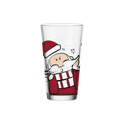 Leonardo Trinkglas Weihnachtsmann 6 x 330 ml, Transparent