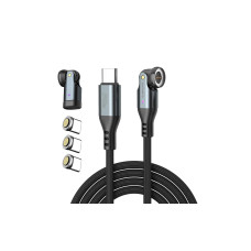 4smarts USB-C 540° Magnetkabel-Set GravityCord 240 W, 1.8 m, Schwarz