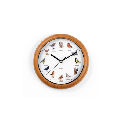 EASYmaxx Wanduhr mit 12 Singvogelstimmen, Ø 25 cm Braun EASYmaxx Wanduhr mit 12 Singvogelstimmen, Ø 25 cm Braun