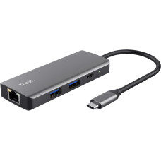 Trust Dockingstation 6-in-1 USB-C Multi-Port Adapter – Silver