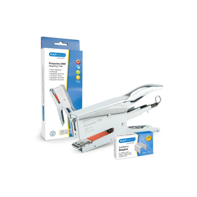 Rapesco Porpoise Heftzange ONE Bypass 45 Seiten, Chrom