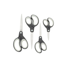 Rapesco Schere Soft Grip Schwarz/Grau, 4 Stück, Edelstahl, Universal Rapesco Schere Soft Grip Schwarz/Grau, 4 Stück, Edelstahl, Universal