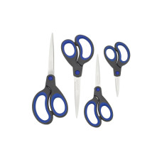 Rapesco Schere Soft Grip Schwarz/Blau, 4 Stück, Edelstahl, Universal Rapesco Schere Soft Grip Schwarz/Blau, 4 Stück, Edelstahl, Universal