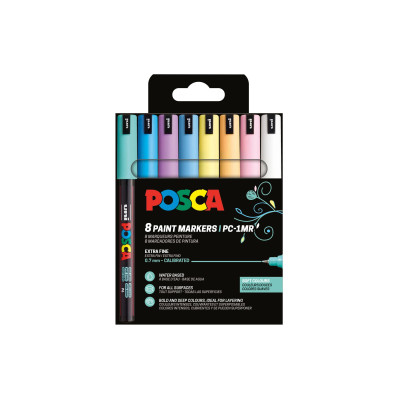 Uni Permanent-Marker POSCA Softcolors 0.7 mm, 8 Stück
