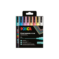 Uni Permanent-Marker POSCA Softcolors 0.9 - 1.3 mm, 8 Stück