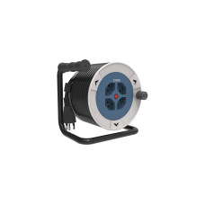 STEFFEN Kabelrolle Kunststoff 15 m 4 x T13, IP20, Grau/Blau