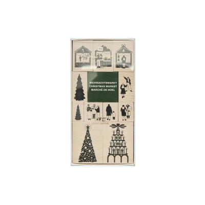 Rico Design Stempelset Weihnachtsmarkt 11 Stück