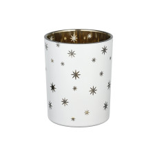 EGLO Teelichthalter Lukut 12.5 cm Gold/Weiss, Glas EGLO Teelichthalter Lukut 12.5 cm Gold/Weiss, Glas