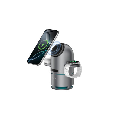 4smarts Wireless Charger 3-in-1 ChargeBot Sound Spacegrau