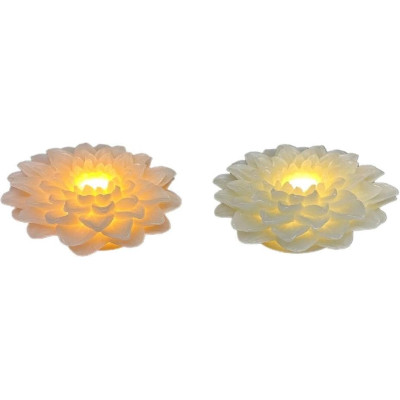 Dameco LED Wachskerze Rose Blüte 2er Set rosa und türkis grün Dameco LED Wachskerze Rose Blüte 2er Set rosa und türkis grün