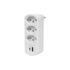 FURBER.power Mehrfachstecker Flexo 3 x T13, USB-A, USB-C, drehbar